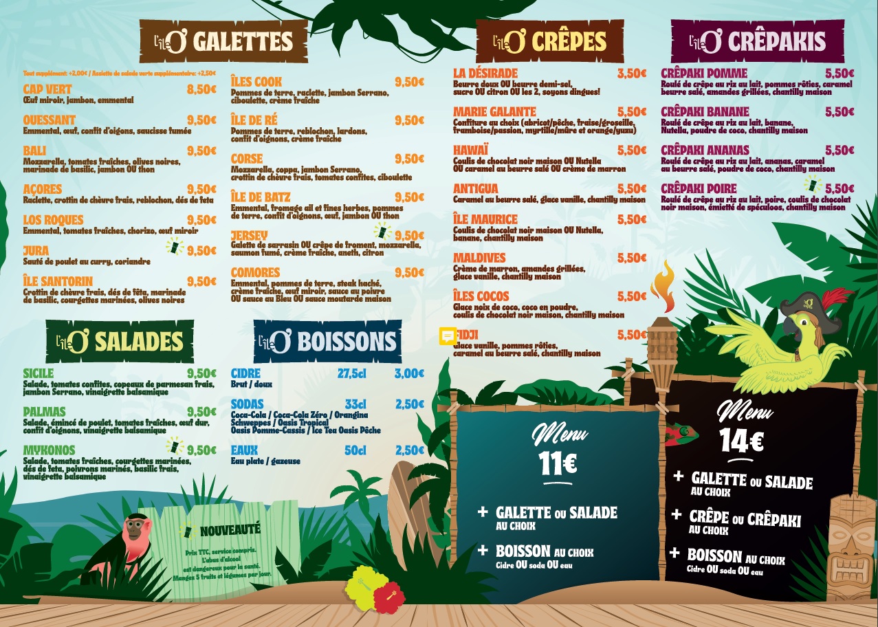 Menu au La Boîte à Crêpes restaurant, Chatou